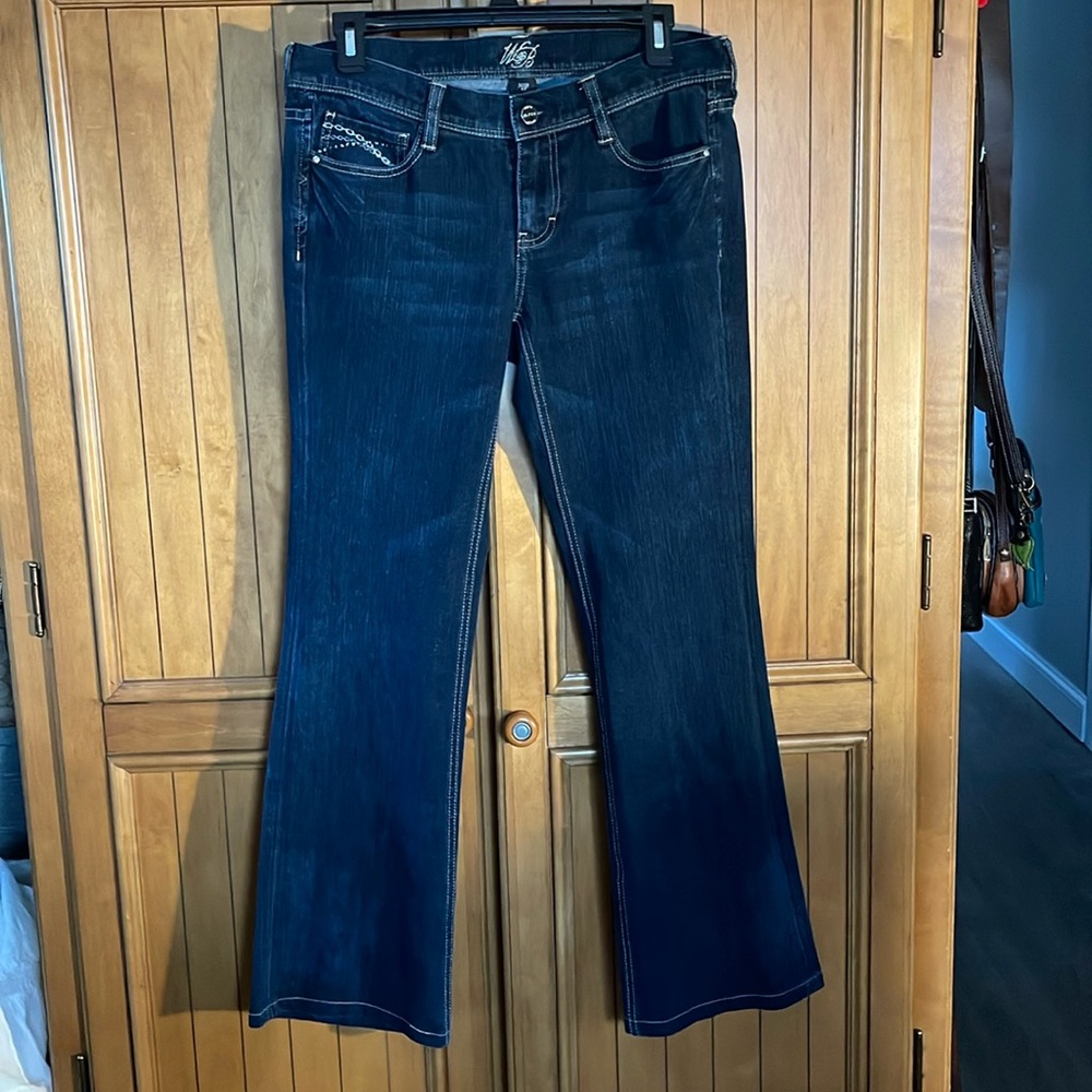Dark Wash Decorative Boot Cut Jean